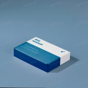 نمودج صندوق كرتوني ابيض اللون, ثلاثي ملتقط من زاوية ثلاثية الأبعاد قابل للتعديل يشمل ملف PSD